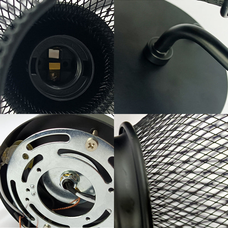 Industrial Wall Sconce Ball Shape Wall Light with Metal Shade for Bedroom