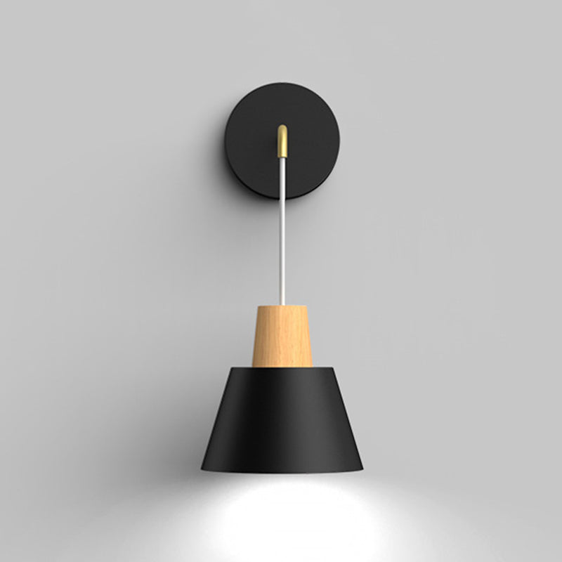 Macaron Style Wall Lamp Metal 1 Light Sconce Light for Bedroom