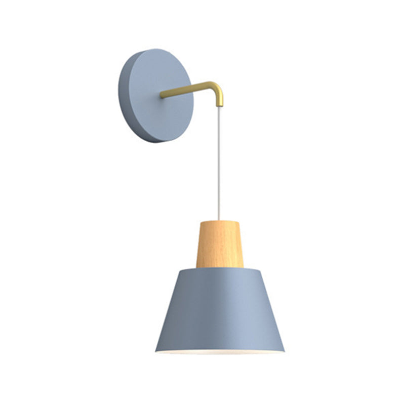 Macaron Style Wall Lamp Metal 1 Light Sconce Light for Bedroom