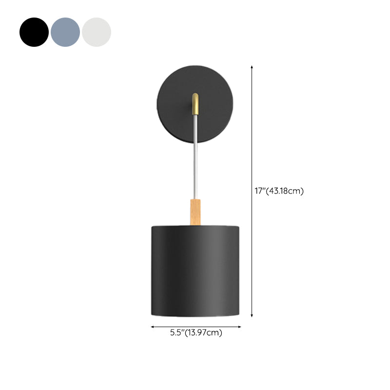 Macaron Style Wall Lamp Metal 1 Light Sconce Light for Bedroom