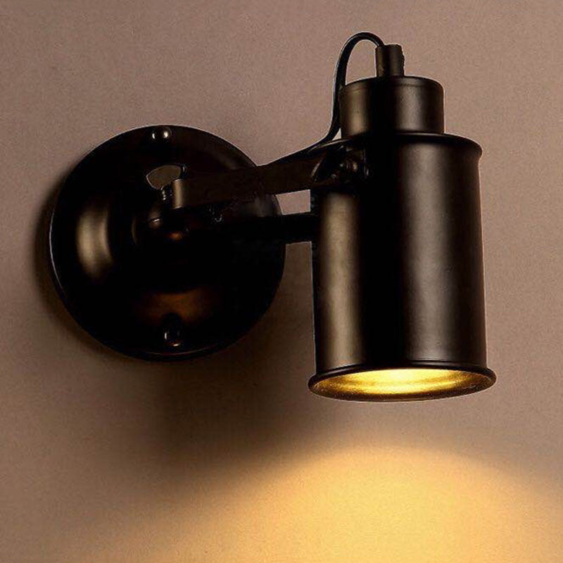 Industrial Style Iron Wall Mount Light Cylinder Shape Wall Lamp for Living Room
