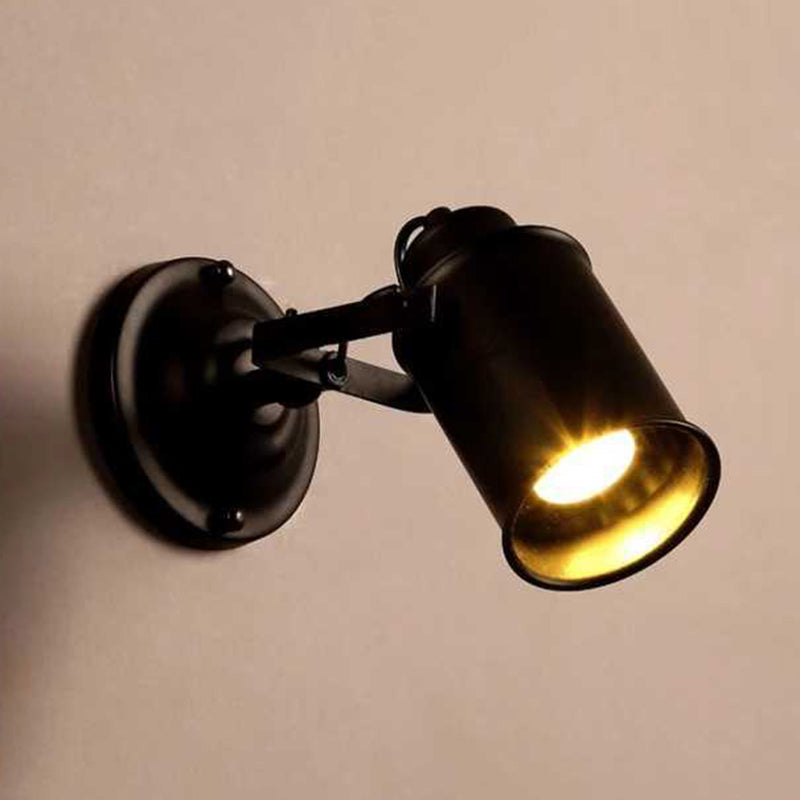 Industrial Style Iron Wall Mount Light Cylinder Shape Wall Lamp for Living Room