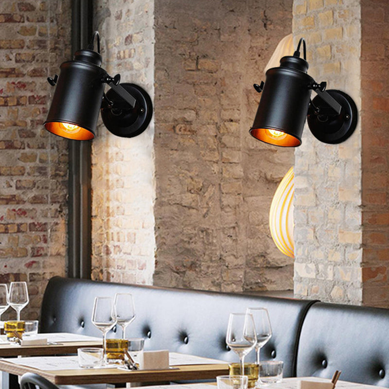 Industrial Style Iron Wall Mount Light Cylinder Shape Wall Lamp for Living Room
