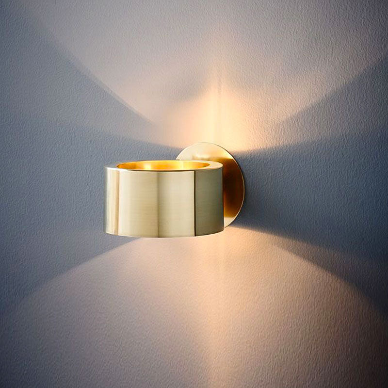Gold Wall Lamp 1-Light Wall Mount Lamp with Metal Shade for Bedroom