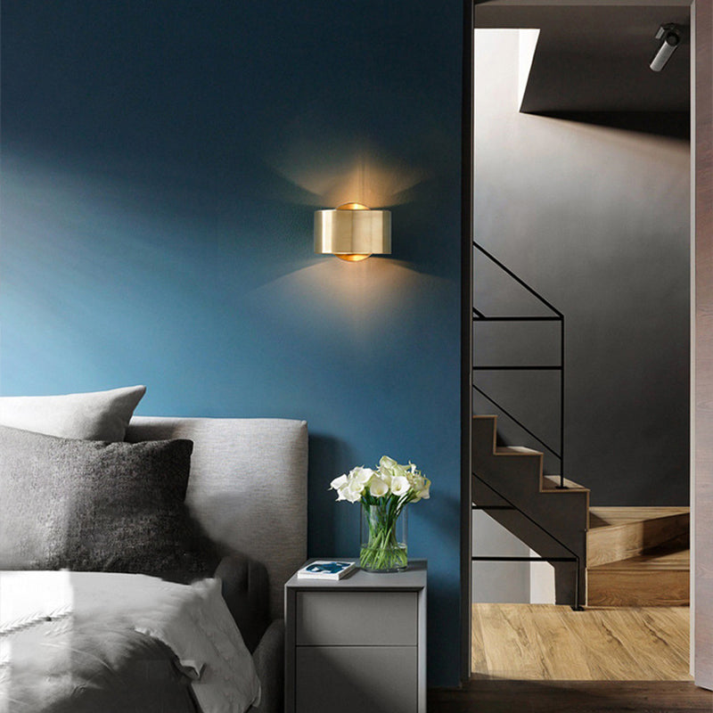 Gold Wall Lamp 1-Light Wall Mount Lamp with Metal Shade for Bedroom