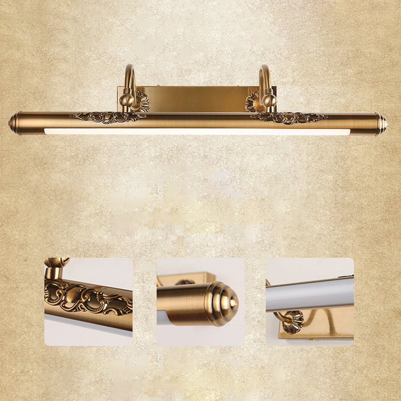 Gold LED Vanity Light Modern Simple Mirror Front Light with Acrylic Shade for Bathroom