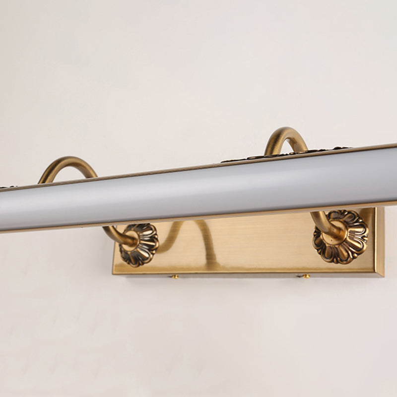 Gold LED Vanity Light Modern Simple Mirror Front Light with Acrylic Shade for Bathroom