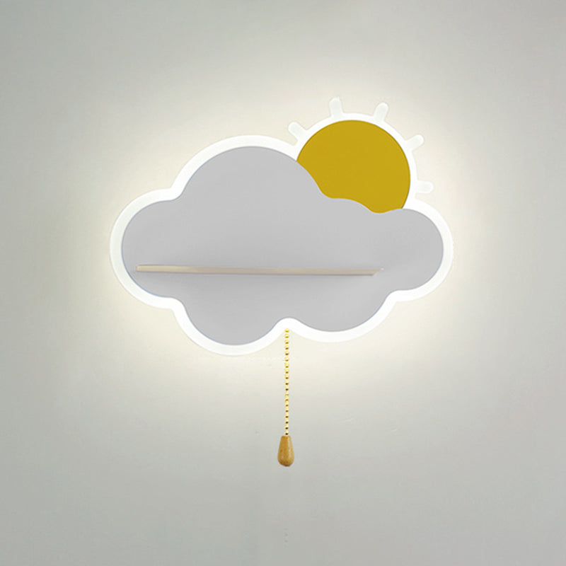 Cartoon Style Iron Wall Light LED Cloud Shape Wall Lamp for Children's Room