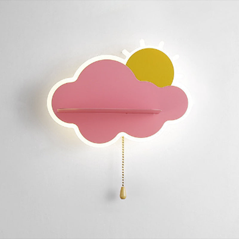Cartoon Style Iron Wall Light LED Cloud Shape Wall Lamp for Children's Room