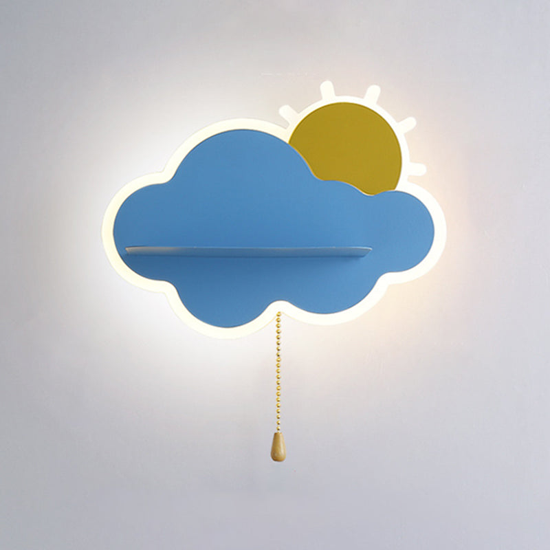 Cartoon Style Iron Wall Light LED Cloud Shape Wall Lamp for Children's Room