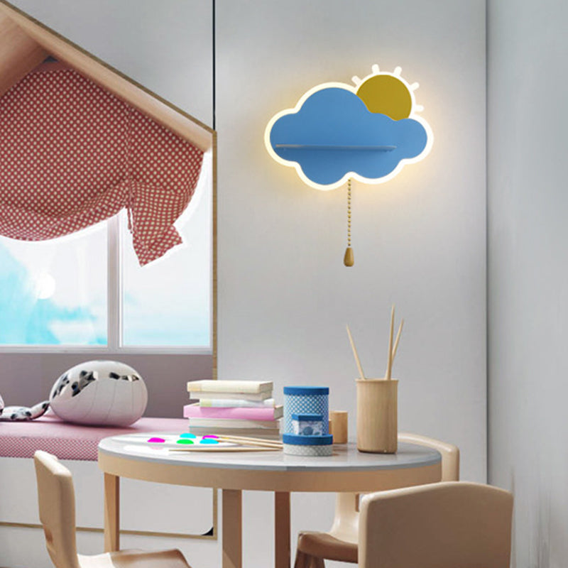 Cartoon Style Iron Wall Light LED Cloud Shape Wall Lamp for Children's Room