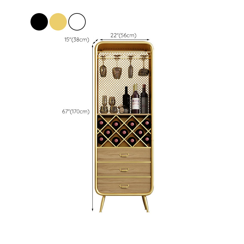 Metal Floor Wine Bottle & Glass Rack Industrial Stackable Wine Holder Rack