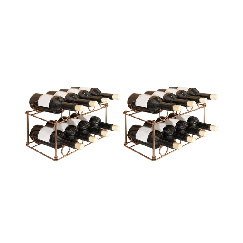 Modern Tabletop Wine Bottle Holder Metal Bottle Wine Rack with Wine Storage