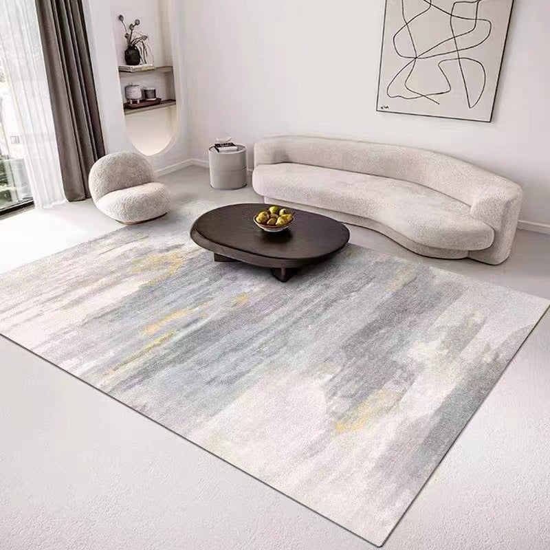 Light Grey Modern Carpet Polyester Graphic Area Carpet Washable Carpet for Home Decor