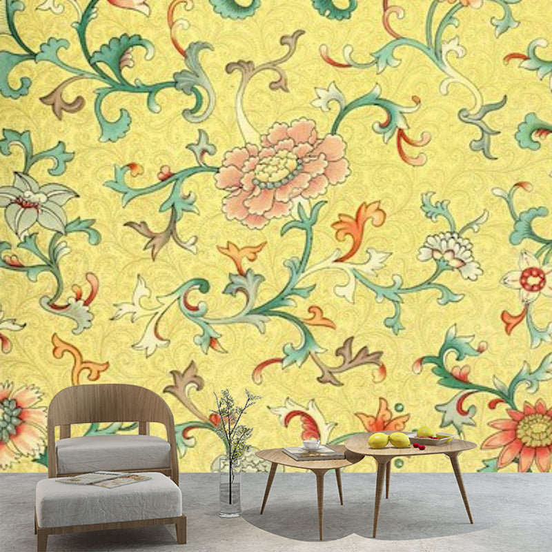 Plant Mildew Resistant Wallpaper Illustration Sleeping Room Wall Mural