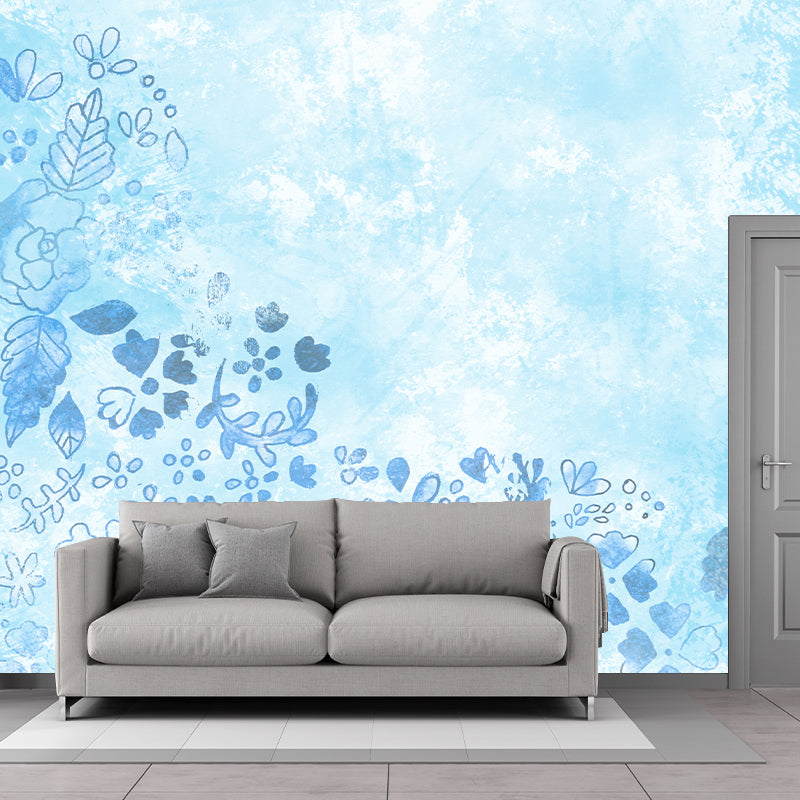 Plant Mildew Resistant Wallpaper Illustration Sleeping Room Wall Mural