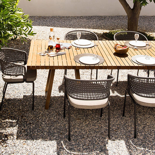 Bohemian Style Wood Dining Table Set 1/4/7/10 Pieces Dining Table Set for Outdoor