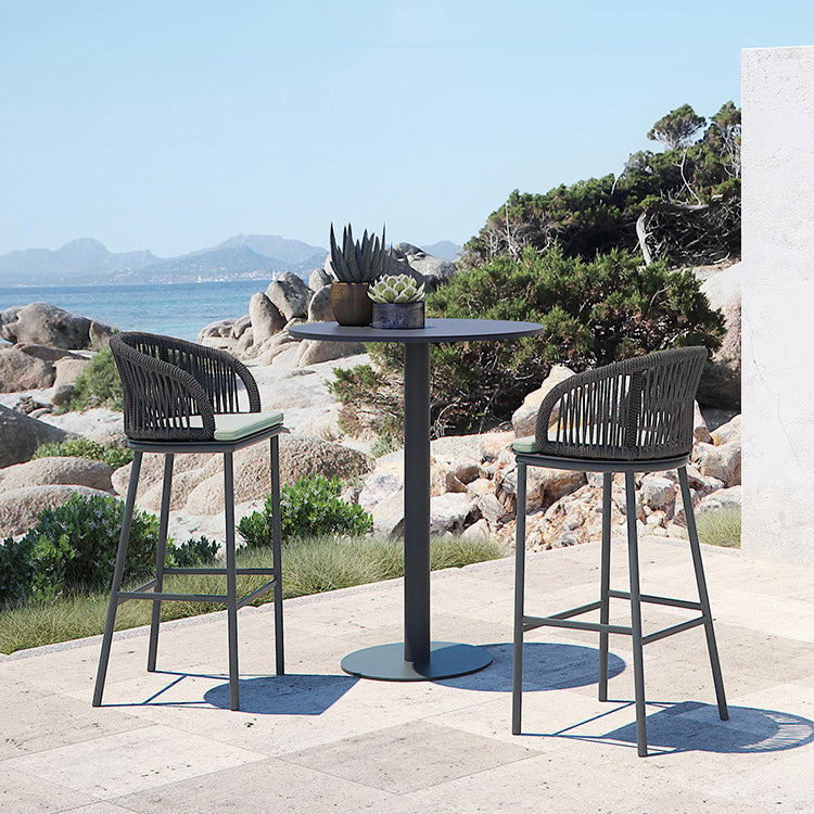 Industrial Round Bar Table Set 1/3 Pieces Metal Bar Table Set for Outdoor