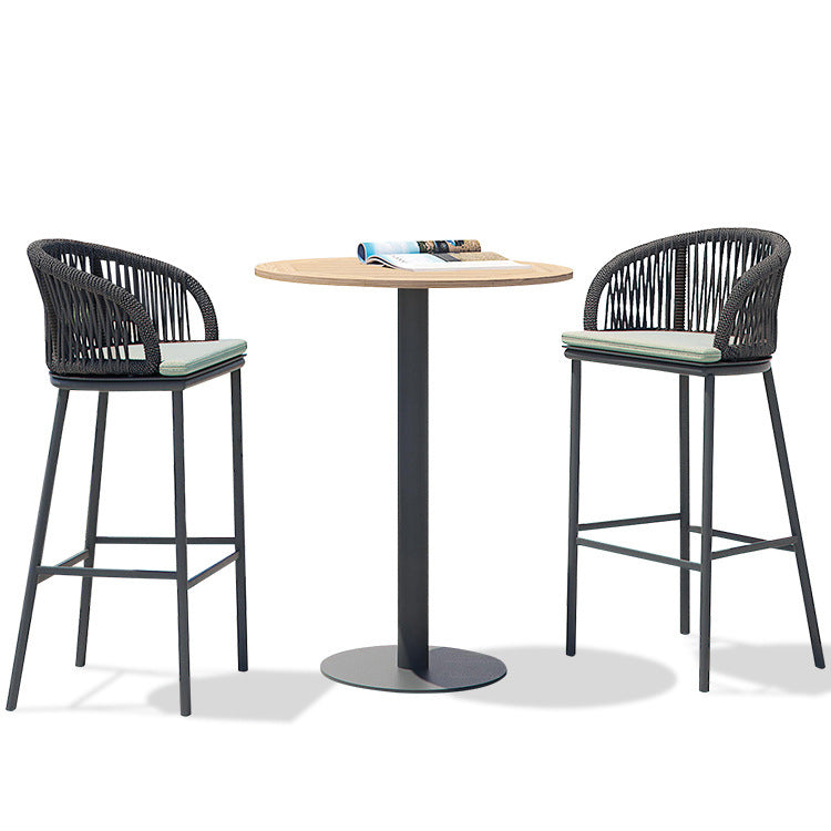 Industrial Round Bar Table Set 1/3 Pieces Metal Bar Table Set for Outdoor