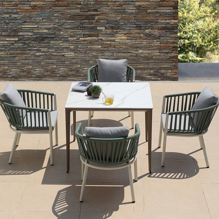Bohemian Style 1/4/5 Pieces Dining Set Stone Dining Table Set for Outdoor