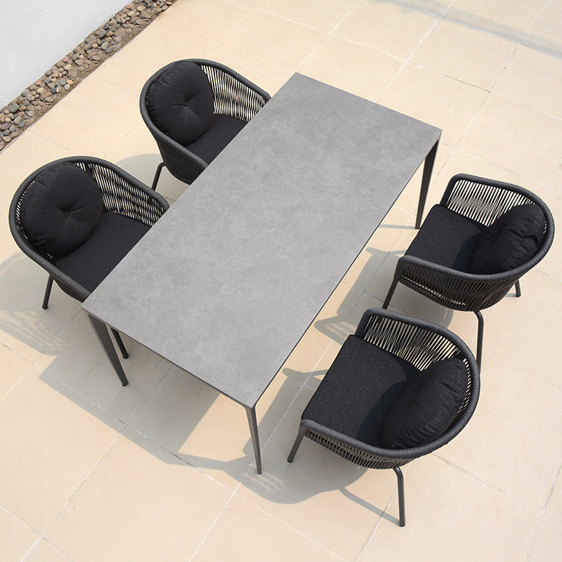 Bohemian 1/4/5 Pieces Dining Set Stone Dining Table Set for Outdoor
