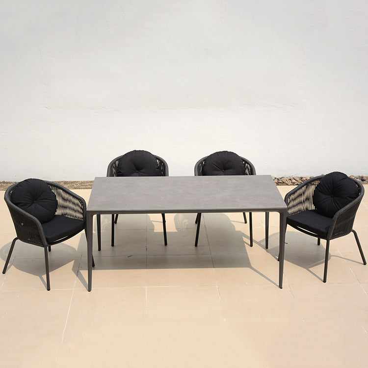 Bohemian 1/4/5 Pieces Dining Set Stone Dining Table Set for Outdoor