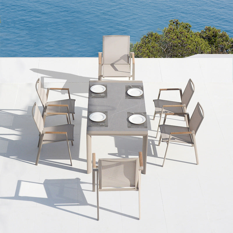 Bohemian 1/4/5/7 Pieces Dining Set Stone Dining Table Set for Outdoor