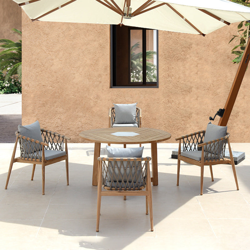 Bohemian Style Dining Set 1/4/5 Pieces Wood Dining Table Set for Patio