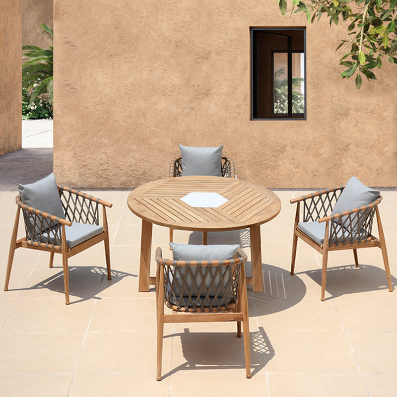 Bohemian Style Dining Set 1/4/5 Pieces Wood Dining Table Set for Patio