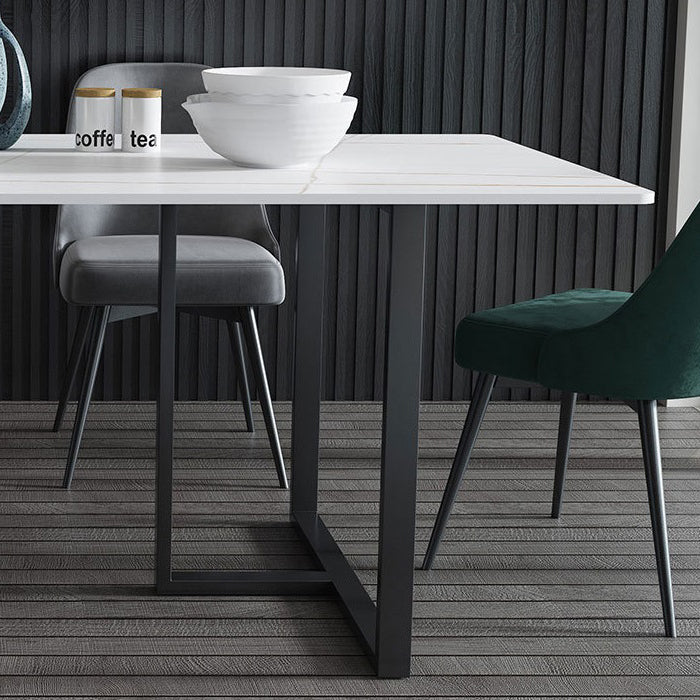 Contemporary Office Desk Rectangular Secretary Desk with Metal Legs