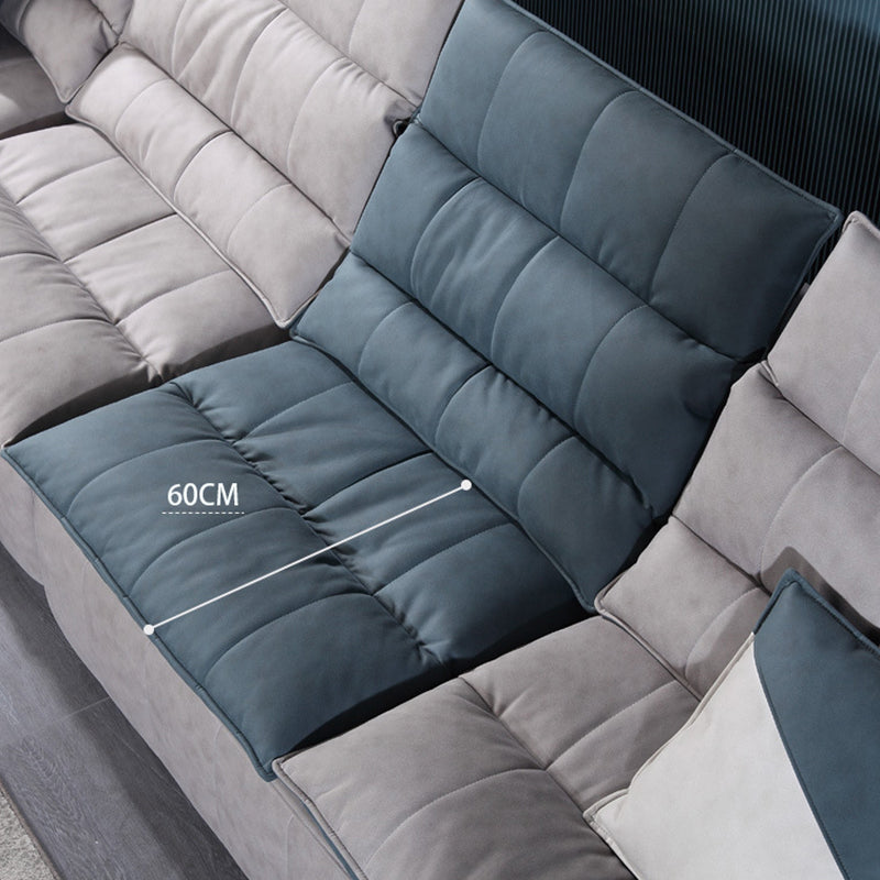 Scandinavian Gray 3/4-seat Sectional Pillow Top Arm Sectional Sofa