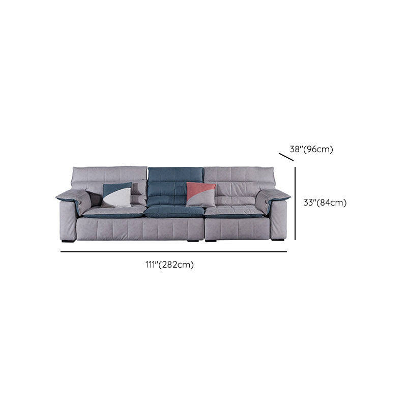 Scandinavian Gray 3/4-seat Sectional Pillow Top Arm Sectional Sofa