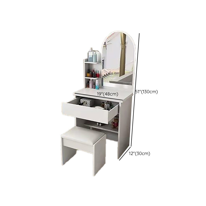 Wooden Vanity Table with 1 Storage Drawer Makeup Table with Mirror
