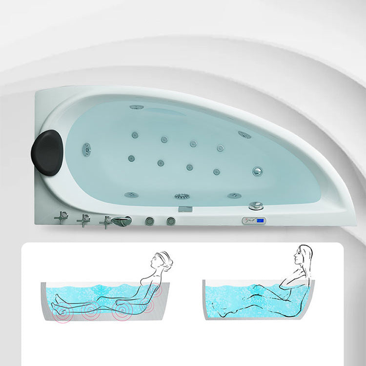 Free Form Bathroom Soaking Bathtub Back to Wall with Drain Tub