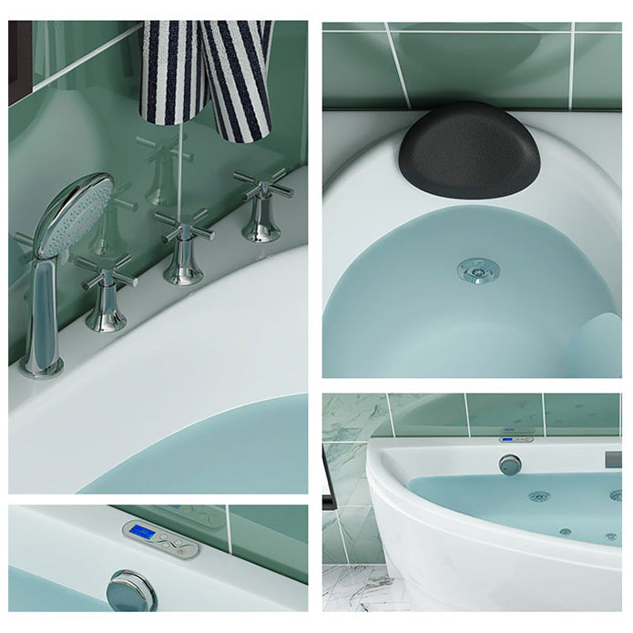 Free Form Bathroom Soaking Bathtub Back to Wall with Drain Tub