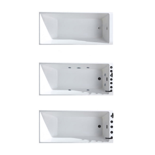 Rectangular Back to Wall Bathtub Bathroom Acrylic Soaking Bath Tub