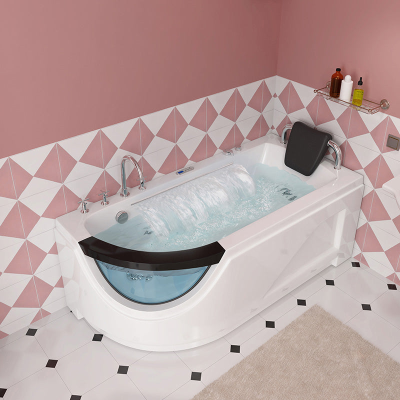 Left-Hand Drain Bathroom Tub Modern Free Form Back to Wall Bathtub