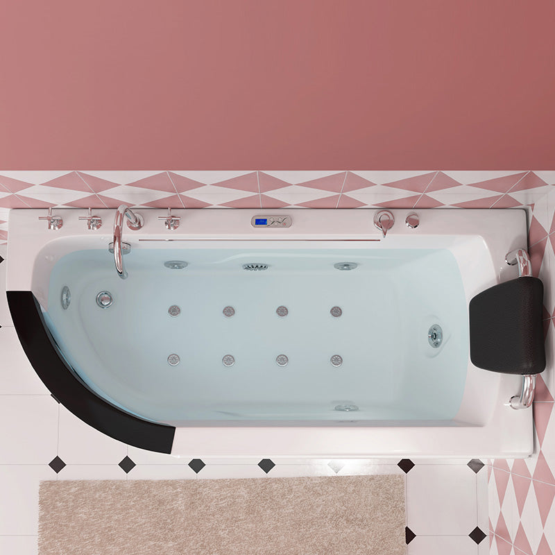 Left-Hand Drain Bathroom Tub Modern Free Form Back to Wall Bathtub