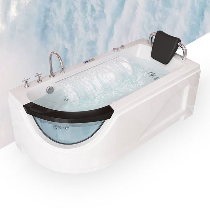 Left-Hand Drain Bathroom Tub Modern Free Form Back to Wall Bathtub