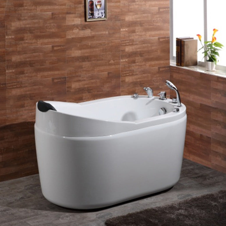 Stand Alone Acrylic Bathtub Modern Oval Left-Hand Drain Bath Tub