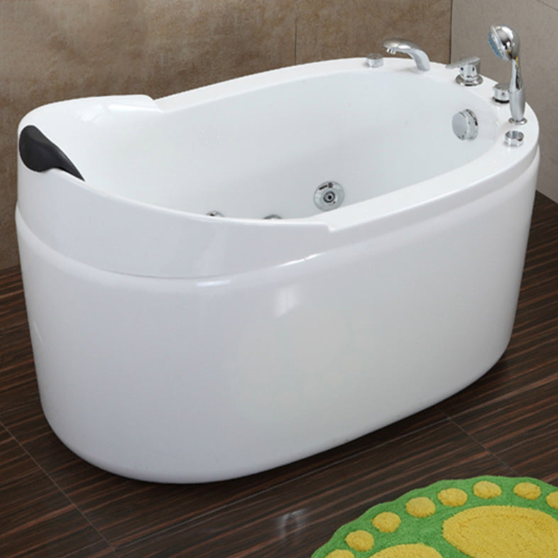 Stand Alone Acrylic Bathtub Modern Oval Left-Hand Drain Bath Tub