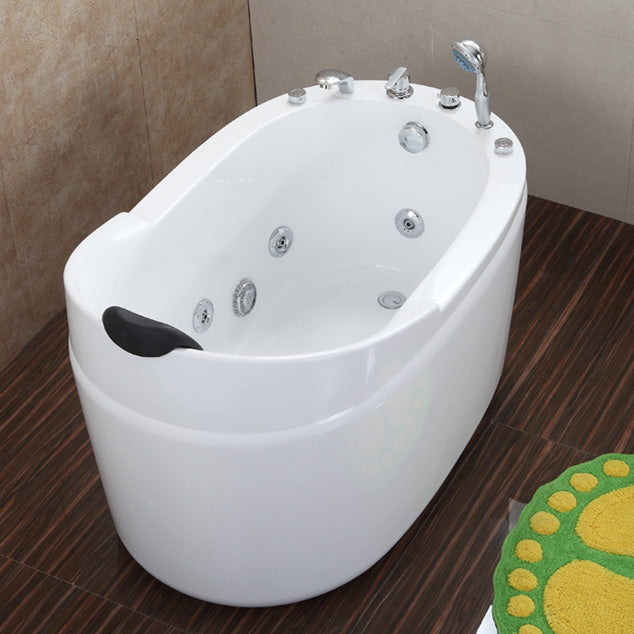 Stand Alone Acrylic Bathtub Modern Oval Left-Hand Drain Bath Tub