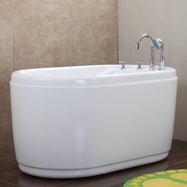 Stand Alone Acrylic Bathtub Modern Oval Left-Hand Drain Bath Tub