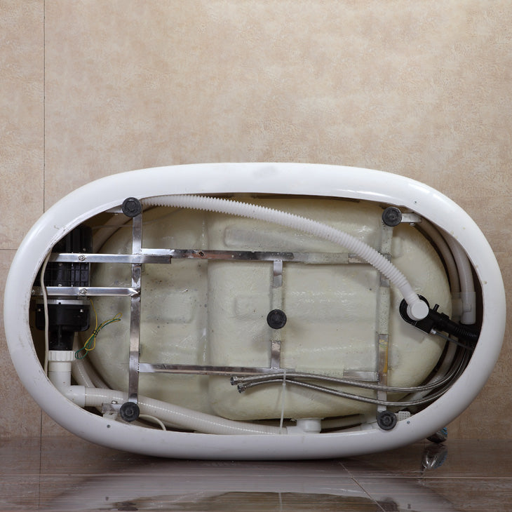 Stand Alone Acrylic Bathtub Modern Oval Left-Hand Drain Bath Tub