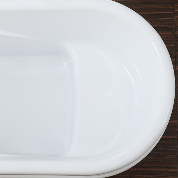 Stand Alone Acrylic Bathtub Modern Oval Left-Hand Drain Bath Tub