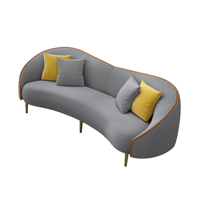 Contemporary White/Grey Sofa with Tight Back Curved Sofa for Apartment