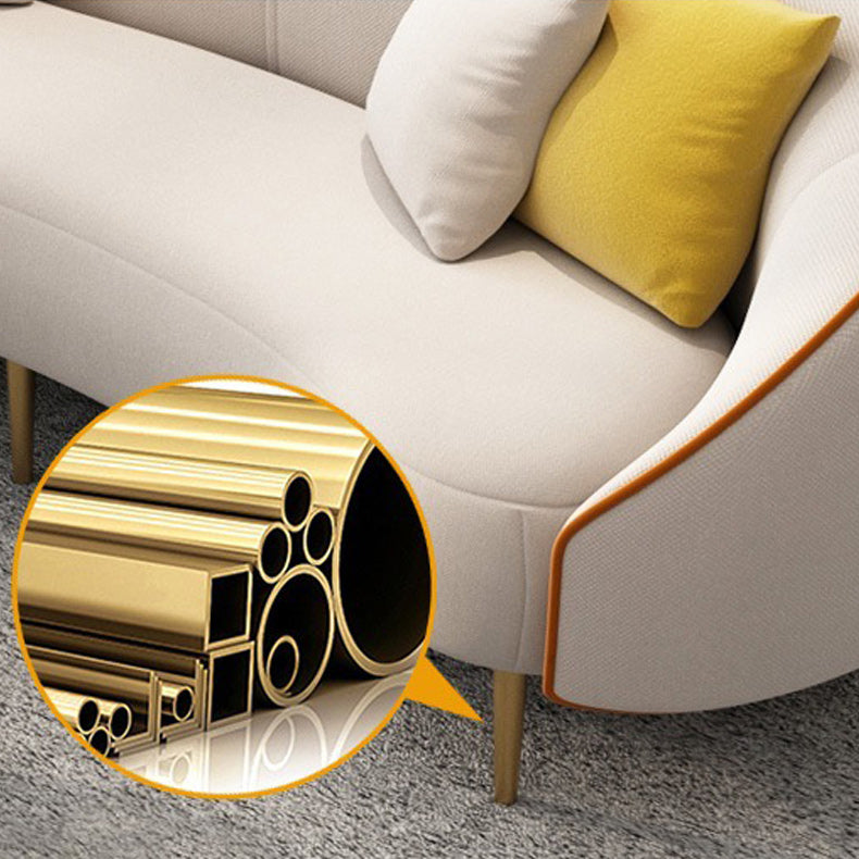 Contemporary White/Grey Sofa with Tight Back Curved Sofa for Apartment