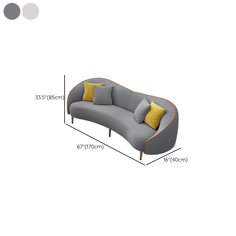Contemporary White/Grey Sofa with Tight Back Curved Sofa for Apartment