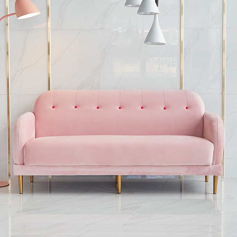 Contemporary 34.25" H Solid Color Velvet Square Arm Sofa for Living Room
