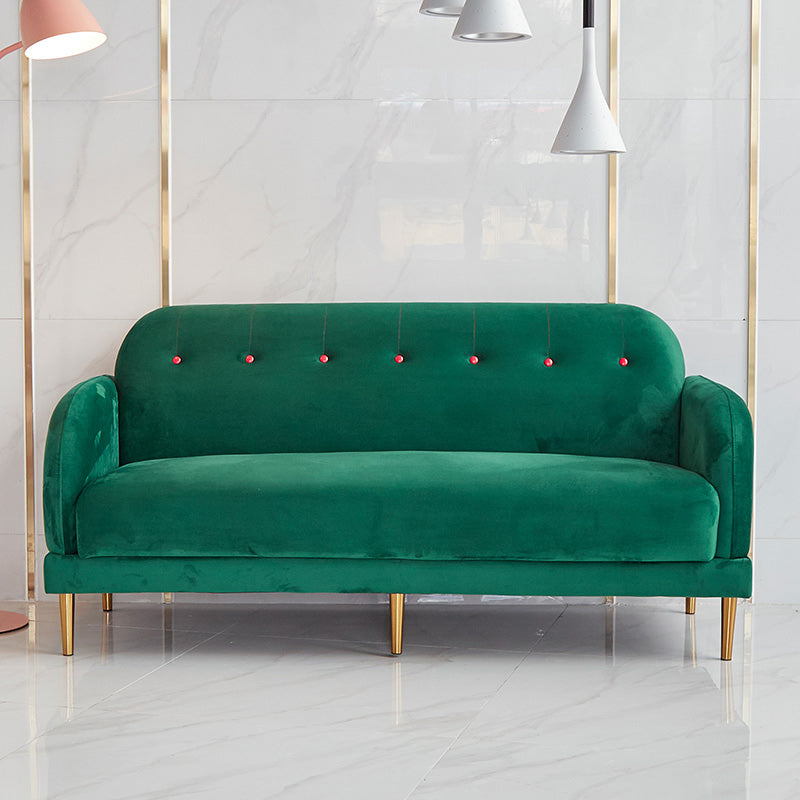 Contemporary 34.25" H Solid Color Velvet Square Arm Sofa for Living Room